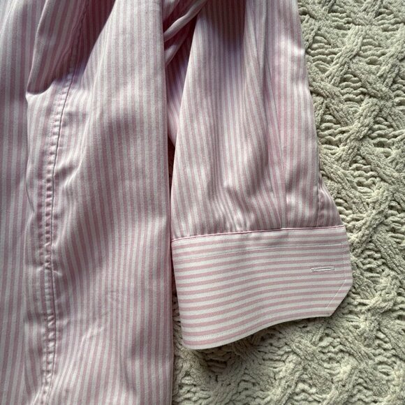 ETON Men's Dress Shirt Pink Striped Cotton Custom Made $450 4XL - Picture 7 of 10